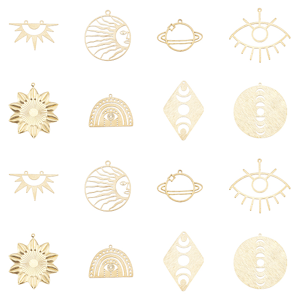 PandaHall AHADERMAKER 16Pcs 8 Style Brass Pendants, DIY Accessories, for Bracelets, Earrings, Necklaces, Flat Round & Half Round & Round...
PandaHall AHADERMAKER 16Pcs 8 Style Brass Pendants, DIY Accessories, for Bracelets, Earrings, Necklaces, Flat Round & Half Round & Round...