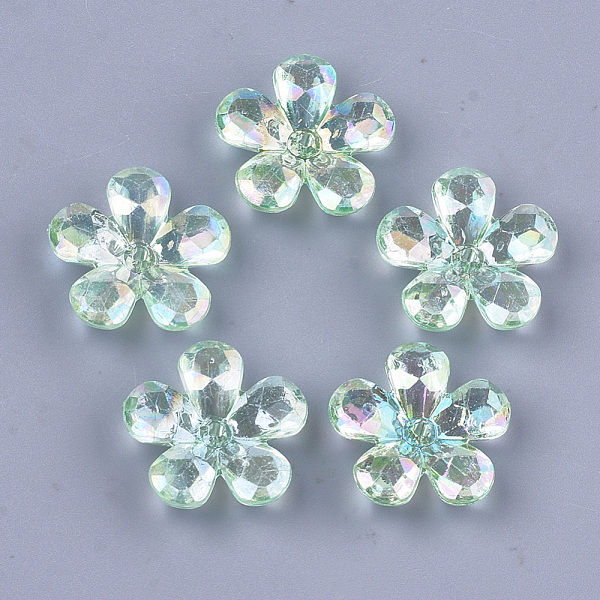 PandaHall Transparent Acrylic Bead Caps, AB Color, Faceted, 5-Petal, Flower, Aquamarine, 23x22x7mm, Hole: 1.8mm, about 380pcs/500g Acrylic..., Green
PandaHall Transparent Acrylic Bead Caps, AB Color, Faceted, 5-Petal, Flower, Aquamarine, 23x22x7mm, Hole: 1.8mm, about 380pcs/500g Acrylic..., Green