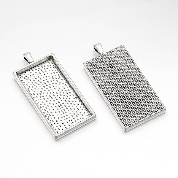 PandaHall Alloy Pendant Cabochon Settings, Plain Edge Bezel Cups, Cadmium Free & Lead Free, Rectangle, Antique Silver, 59x27x7.5mm, Hole...
PandaHall Alloy Pendant Cabochon Settings, Plain Edge Bezel Cups, Cadmium Free & Lead Free, Rectangle, Antique Silver, 59x27x7.5mm, Hole...