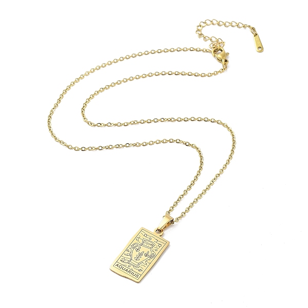 PandaHall Rectangle with Twelve Constellations Pendant Necklaces, 304 Stainless Steel Cable Chains Necklaces, Golden, Aquarius, 15.98 inch...
PandaHall Rectangle with Twelve Constellations Pendant Necklaces, 304 Stainless Steel Cable Chains Necklaces, Golden, Aquarius, 15.98 inch...