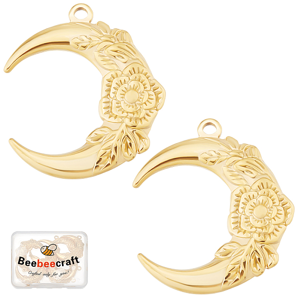 PandaHall Beebeecraft 10Pcs/Box Moon Charms 18K Gold Plated Crescent with Rose Flower for DIY Necklace Earrings Jewellery Making 304...
PandaHall Beebeecraft 10Pcs/Box Moon Charms 18K Gold Plated Crescent with Rose Flower for DIY Necklace Earrings Jewellery Making 304...