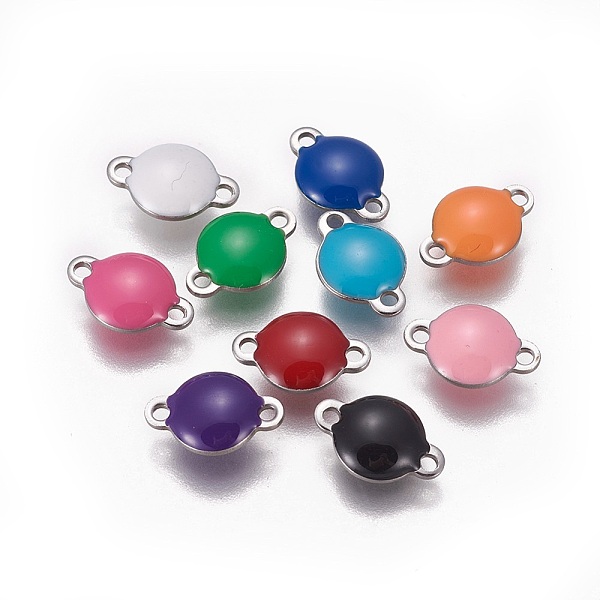 PandaHall 304 Stainless Steel Enamel Links connectors, Enamelled Sequins, Flat Round, Stainless Steel Color, Mixed Color, 12x8x4mm, Hole..., Multicolor
PandaHall 304 Stainless Steel Enamel Links connectors, Enamelled Sequins, Flat Round, Stainless Steel Color, Mixed Color, 12x8x4mm, Hole..., Multicolor