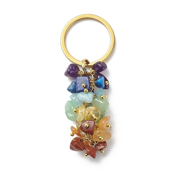 PandaHall Chakra Theme Natural Gemstone Chip Bead Keychain, with 304 Stainless Steel Findings, Golden, 6.5cm Mixed Stone Chip
PandaHall Chakra Theme Natural Gemstone Chip Bead Keychain, with 304 Stainless Steel Findings, Golden, 6.5cm Mixed Stone Chip