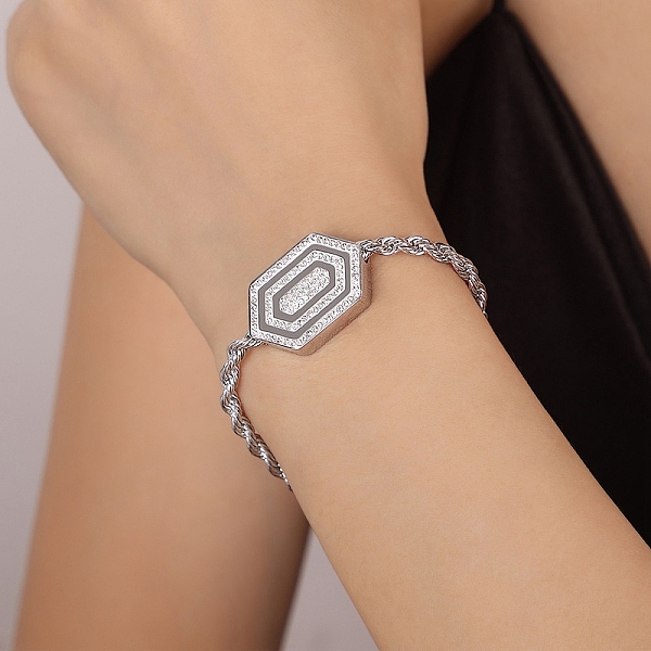 PandaHall Cubic Zirconia Hexagon Link Bracelet, with 304 Stainless Steel Chains, Stainless Steel Color, 7 inch(17.7cm) Cubic Zirconia...
PandaHall Cubic Zirconia Hexagon Link Bracelet, with 304 Stainless Steel Chains, Stainless Steel Color, 7 inch(17.7cm) Cubic Zirconia...