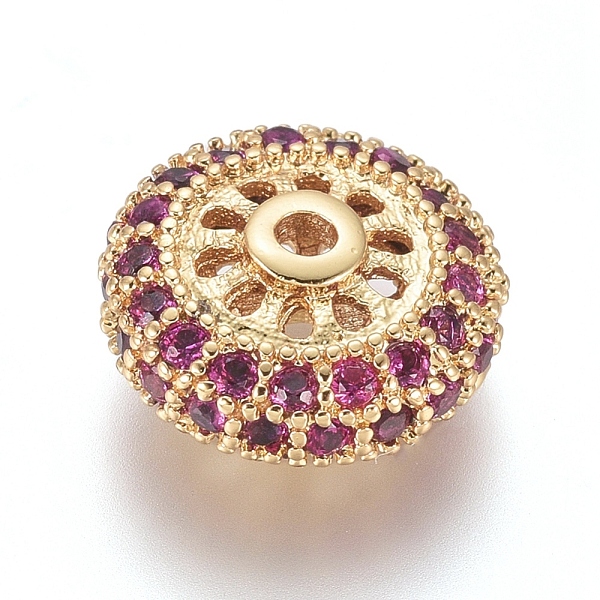 PandaHall Brass Micro Pave Cubic Zirconia Spacer Beads, Flat Round, Deep Pink, Golden, 11x5mm, Hole: 1.4mm Brass+Cubic Zirconia Flat Round...
PandaHall Brass Micro Pave Cubic Zirconia Spacer Beads, Flat Round, Deep Pink, Golden, 11x5mm, Hole: 1.4mm Brass+Cubic Zirconia Flat Round...
