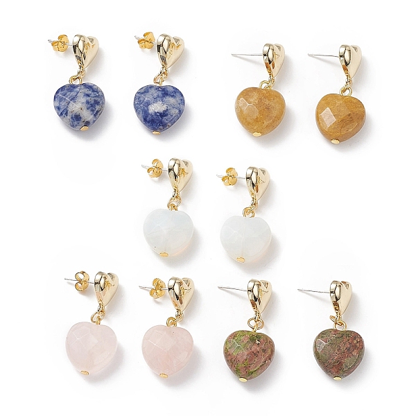 PandaHall 5 Pairs 5 Style Natural & Synthetic Mixed Gemstone Heart Dangle Stud Earrings, Alloy Jewelry for Women, Golden, 33mm, Pin: 0.5mm..., Multicolor
PandaHall 5 Pairs 5 Style Natural & Synthetic Mixed Gemstone Heart Dangle Stud Earrings, Alloy Jewelry for Women, Golden, 33mm, Pin: 0.5mm..., Multicolor