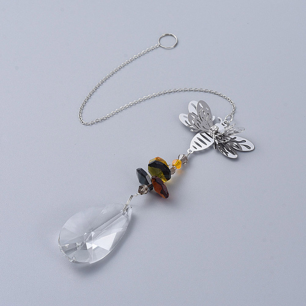 PandaHall Crystals Chandelier Suncatchers Prisms, teardrop, Glass Hanging Pendant, with Rhinestone, Bee Iron Links and Cable Chain, Faceted...
PandaHall Crystals Chandelier Suncatchers Prisms, teardrop, Glass Hanging Pendant, with Rhinestone, Bee Iron Links and Cable Chain, Faceted...