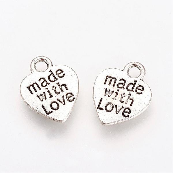 PandaHall Tibetan Style Alloy Pendants, Heart with Word Made with Love, For Valentine's Day, Cadmium Free & Lead Free, Antique Silver...
PandaHall Tibetan Style Alloy Pendants, Heart with Word Made with Love, For Valentine's Day, Cadmium Free & Lead Free, Antique Silver...