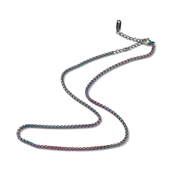 PandaHall Ion Plating(IP) 304 Stainless Steel Box Chain Necklace for Men Women, Rainbow Color, 15.98 inch(40.6cm) 304 Stainless Steel
PandaHall Ion Plating(IP) 304 Stainless Steel Box Chain Necklace for Men Women, Rainbow Color, 15.98 inch(40.6cm) 304 Stainless Steel