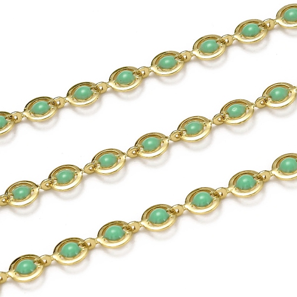 PandaHall Brass Link Chains, with Enamel, Spool, Long-Lasting Plated, Unwelded, Flat Round, Golden, Medium Sea Green, Links: 9x6x1.5mm...
PandaHall Brass Link Chains, with Enamel, Spool, Long-Lasting Plated, Unwelded, Flat Round, Golden, Medium Sea Green, Links: 9x6x1.5mm...