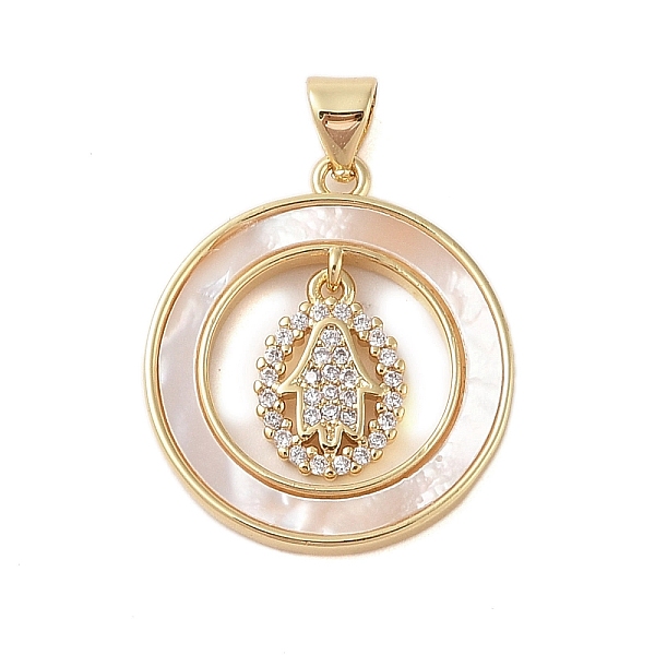 PandaHall Brass Micro Pave Clear Cubic Zirconia Pendant, with Shell, Flat Round with Palm, Real 18K Gold Plated, 24x21x2.5mm, Hole: 4x3mm...
PandaHall Brass Micro Pave Clear Cubic Zirconia Pendant, with Shell, Flat Round with Palm, Real 18K Gold Plated, 24x21x2.5mm, Hole: 4x3mm...