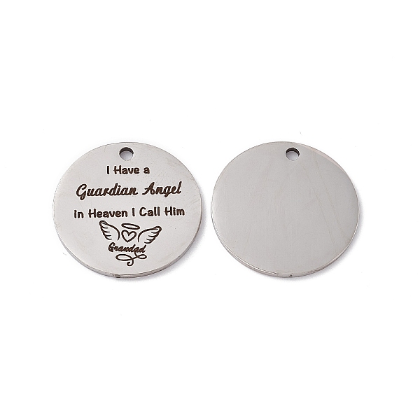 PandaHall 201 Stainless Steel Pendants, Flat Round with Word I Have a Guardian Angel In Heaven I Call Him, Laser Cut, Stainless Steel Color...
PandaHall 201 Stainless Steel Pendants, Flat Round with Word I Have a Guardian Angel In Heaven I Call Him, Laser Cut, Stainless Steel Color...