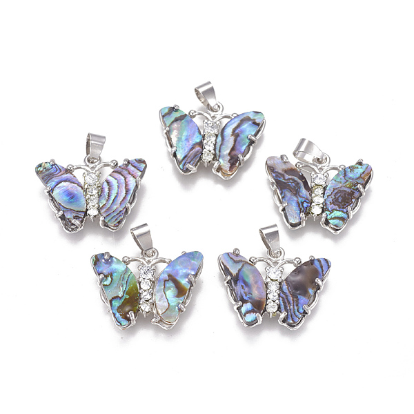 PandaHall Natural Abalone Shell/Paua Shell Pendants, with Rhinestone and Brass Findings, Butterfly, Platinum, 20~20.5x25~25.5x3.5~4mm, Hole...
PandaHall Natural Abalone Shell/Paua Shell Pendants, with Rhinestone and Brass Findings, Butterfly, Platinum, 20~20.5x25~25.5x3.5~4mm, Hole...
