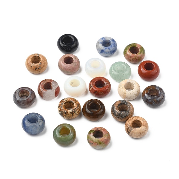 PandaHall Natural & Synthetic Gemstone Beads, Large Hole Hole Beads, Rondelle, 14~15x7~10mm, Hole: 5~6mm Mixed Stone Rondelle
PandaHall Natural & Synthetic Gemstone Beads, Large Hole Hole Beads, Rondelle, 14~15x7~10mm, Hole: 5~6mm Mixed Stone Rondelle