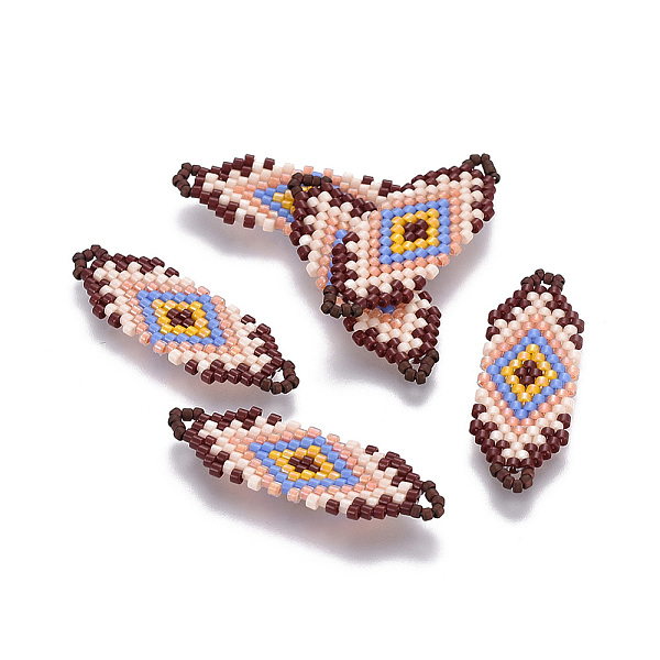 PandaHall MIYUKI & TOHO Handmade Japanese Seed Beads Links, Loom Pattern, Colorful, 35~36.5x12.5x2mm, Hole: 2x3mm Glass Rhombus
PandaHall MIYUKI & TOHO Handmade Japanese Seed Beads Links, Loom Pattern, Colorful, 35~36.5x12.5x2mm, Hole: 2x3mm Glass Rhombus
