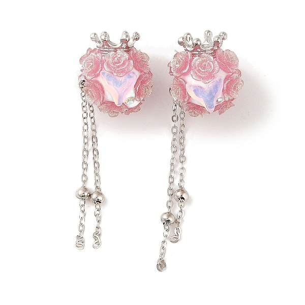 PandaHall Handmade Polymer Clay Rhinestone Beads, with Glitter, Resin & Acrylic & Glass Cabochon & Alloy Chain, Rose with Crown & Fishtail..., Pink
PandaHall Handmade Polymer Clay Rhinestone Beads, with Glitter, Resin & Acrylic & Glass Cabochon & Alloy Chain, Rose with Crown & Fishtail..., Pink