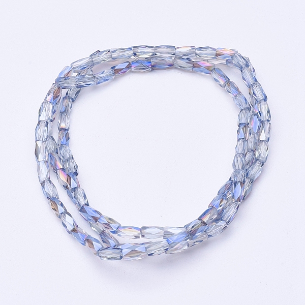 PandaHall Electroplate Transparent Glass Beads Strands, Half Rainbow Plated, Faceted, Column, Pale Turquoise, 5x3mm, Hole: 0.5mm, about..., Cyan
PandaHall Electroplate Transparent Glass Beads Strands, Half Rainbow Plated, Faceted, Column, Pale Turquoise, 5x3mm, Hole: 0.5mm, about..., Cyan