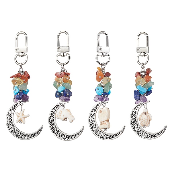 PandaHall Alloy Hollow Moon Pendant Decorations, Natural & Synthetic Mixed Stone Chip and Swivel Clasps Charm, Mixed Shapes, Beige, 102mm..., Yellow
PandaHall Alloy Hollow Moon Pendant Decorations, Natural & Synthetic Mixed Stone Chip and Swivel Clasps Charm, Mixed Shapes, Beige, 102mm..., Yellow