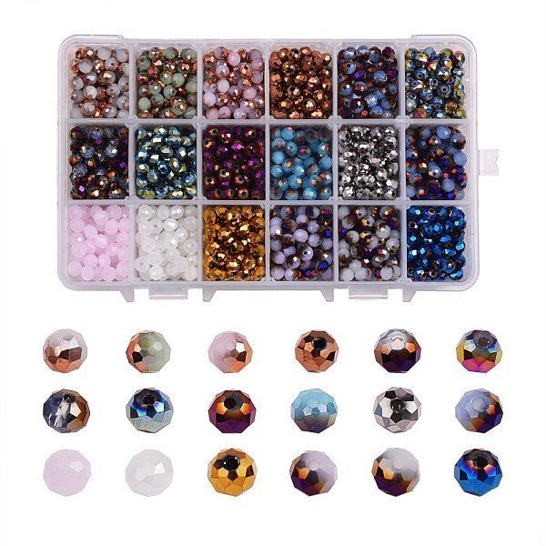 PandaHall 2052~2124Pcs 18 Colors Electroplate Transparent Glass Beads Strands, Full Plated, Faceted, Rondelle, Mixed Color, 6x5mm, Hole: 1mm...
PandaHall 2052~2124Pcs 18 Colors Electroplate Transparent Glass Beads Strands, Full Plated, Faceted, Rondelle, Mixed Color, 6x5mm, Hole: 1mm...