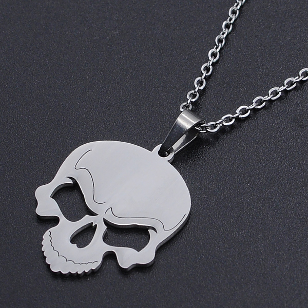 PandaHall 201 Stainless Steel Pendants Necklaces, with Cable Chains and Lobster Claw Clasps, Skull, Stainless Steel Color, 17.71 inch(45cm)...
PandaHall 201 Stainless Steel Pendants Necklaces, with Cable Chains and Lobster Claw Clasps, Skull, Stainless Steel Color, 17.71 inch(45cm)...