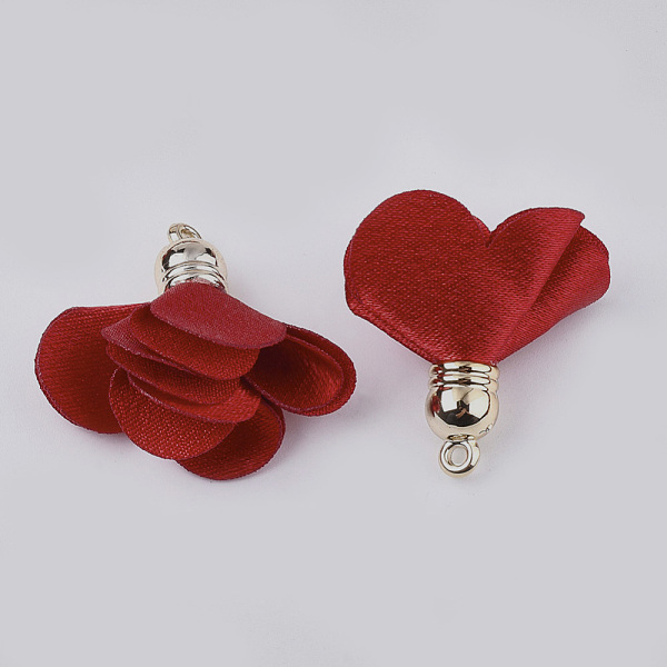 PandaHall Cloth Pendants, with CCB Plastic, Flower, Golden, Red, 30~35x25~37mm, Hole: 1.6mm Cloth Flower Red
PandaHall Cloth Pendants, with CCB Plastic, Flower, Golden, Red, 30~35x25~37mm, Hole: 1.6mm Cloth Flower Red