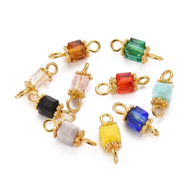 PandaHall Faceted Cube Transparent Glass Links Connectors, with Golden Plated Alloy and Brass Findings, Mixed Color, 13x4.3x4.3mm, Hole..., Multicolor
PandaHall Faceted Cube Transparent Glass Links Connectors, with Golden Plated Alloy and Brass Findings, Mixed Color, 13x4.3x4.3mm, Hole..., Multicolor