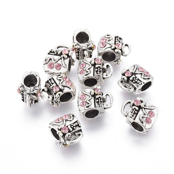 PandaHall Antique Silver Tone Alloy Rhinestone European Beads, Large Hole Beads, Lady Bag, Light Rose, 14.8x11.4x8.7mm, Hole: 5mm..., Pink
PandaHall Antique Silver Tone Alloy Rhinestone European Beads, Large Hole Beads, Lady Bag, Light Rose, 14.8x11.4x8.7mm, Hole: 5mm..., Pink