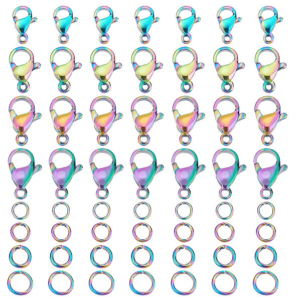 PandaHall UNICRAFTALE 40Pcs 4 Style Rainbow Color 304 Stainless Steel Lobster Claw Clasps Hole 1~2.2mm with 40Pcs Open Jump Rings Metal...
PandaHall UNICRAFTALE 40Pcs 4 Style Rainbow Color 304 Stainless Steel Lobster Claw Clasps Hole 1~2.2mm with 40Pcs Open Jump Rings Metal...