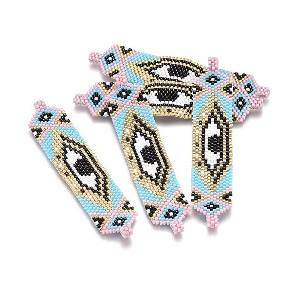 PandaHall Handmade Japanese Seed Beads Links, with Japan Import Thread, Loom Pattern, Rectangle with Eye, Light Sky Blue, 18x85x2mm, Hole...
PandaHall Handmade Japanese Seed Beads Links, with Japan Import Thread, Loom Pattern, Rectangle with Eye, Light Sky Blue, 18x85x2mm, Hole...