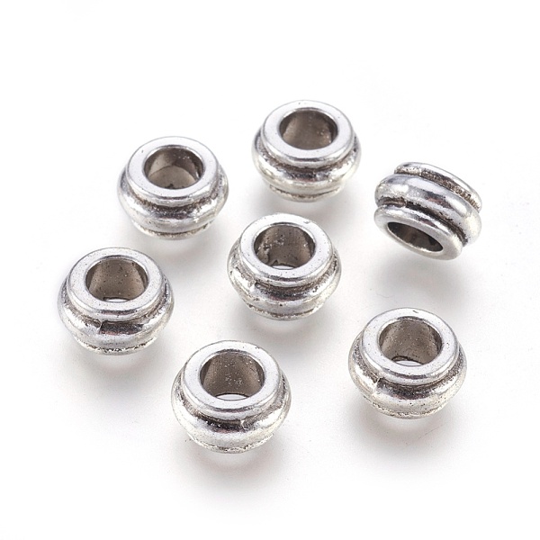 PandaHall Tibetan Style Spacer Beads, Cadmium Free & Lead Free, Rondelle, Antique Silver, 12x7mm, Hole: 6.5mm Alloy Barrel
PandaHall Tibetan Style Spacer Beads, Cadmium Free & Lead Free, Rondelle, Antique Silver, 12x7mm, Hole: 6.5mm Alloy Barrel