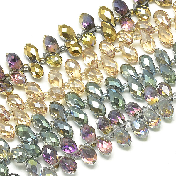 PandaHall Electroplate Glass Beads Strands, Top Drilled Beads, Rainbow Plated, Faceted, Teardrop, Mixed Color, 12~13x6mm, Hole: 1mm, about..., Multicolor
PandaHall Electroplate Glass Beads Strands, Top Drilled Beads, Rainbow Plated, Faceted, Teardrop, Mixed Color, 12~13x6mm, Hole: 1mm, about..., Multicolor