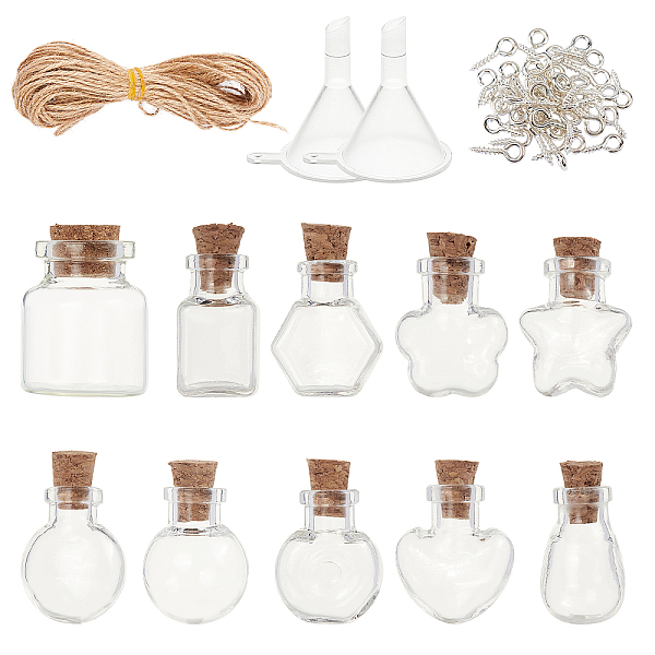 PandaHall Glass Jar Glass Bottles Bead Containers, Wishing Bottle, with Cork Stopper, Jute Twine, Iron Screw Eye Pin Peg Bails, Plastic..., Clear
PandaHall Glass Jar Glass Bottles Bead Containers, Wishing Bottle, with Cork Stopper, Jute Twine, Iron Screw Eye Pin Peg Bails, Plastic..., Clear
