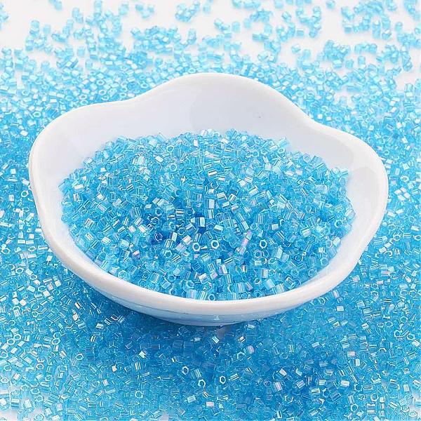 PandaHall TOHO Japanese Seed Beads, 11/0, Two Cut Hexagon, Transparent Rainbow , (163B) Transparent AB Dark Aqua, 2x2mm, Hole: 0.6mm, about..., Cyan
PandaHall TOHO Japanese Seed Beads, 11/0, Two Cut Hexagon, Transparent Rainbow , (163B) Transparent AB Dark Aqua, 2x2mm, Hole: 0.6mm, about..., Cyan