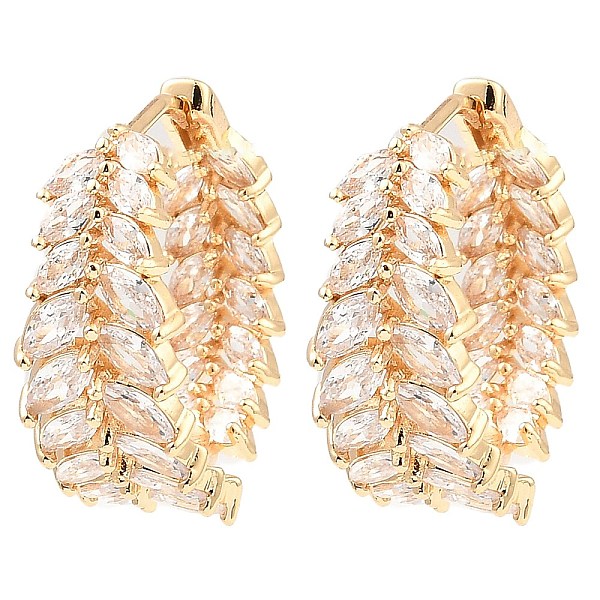 PandaHall Brass Micro Pave Cubic Zirconia Hoop Earring, Leaf, Light Gold, 22.5x9.5mm Cubic Zirconia Leaf
PandaHall Brass Micro Pave Cubic Zirconia Hoop Earring, Leaf, Light Gold, 22.5x9.5mm Cubic Zirconia Leaf