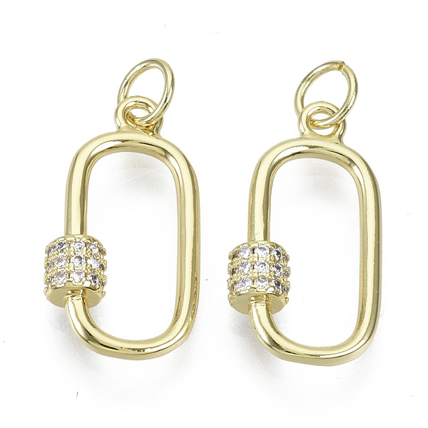 PandaHall Brass Micro Pave Cubic Zirconia Pendants, Nickel Free, with Jump Rings, Oval, Clear, Real 18K Gold Plated, 20x10.5x4mm, Jump Ring...
PandaHall Brass Micro Pave Cubic Zirconia Pendants, Nickel Free, with Jump Rings, Oval, Clear, Real 18K Gold Plated, 20x10.5x4mm, Jump Ring...