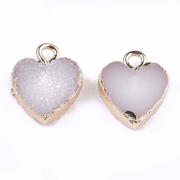 PandaHall Electroplate Druzy Resin Pendants, with Iron Findings, Heart, Light Gold, Lavender Blush, 15x12x3.5~4mm, Hole: 1mm Iron+Resin..., Pink
PandaHall Electroplate Druzy Resin Pendants, with Iron Findings, Heart, Light Gold, Lavender Blush, 15x12x3.5~4mm, Hole: 1mm Iron+Resin..., Pink