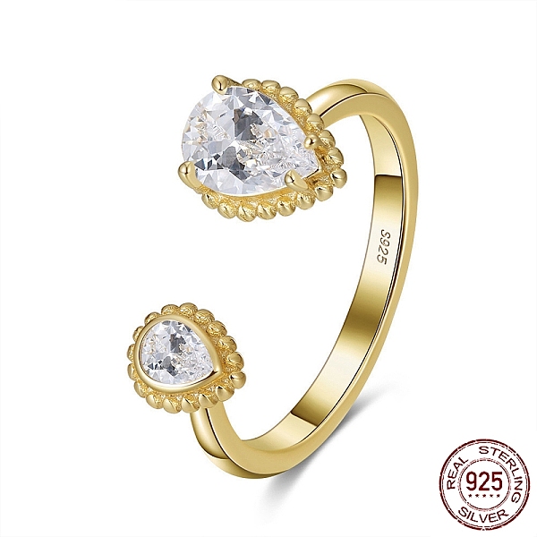 PandaHall 925 Sterling Silver Finger Cuff Ring, 4A Cubic Zirconia Ring, Double Teardrop Ring for Women, with S925 Stamp, Real 14K Gold...
PandaHall 925 Sterling Silver Finger Cuff Ring, 4A Cubic Zirconia Ring, Double Teardrop Ring for Women, with S925 Stamp, Real 14K Gold...