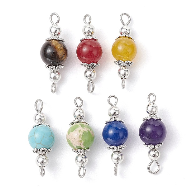 PandaHall 7Pcs 7 Colors Mixed Stone Connector Charms, Chakra Round Links with Antique Silver Plated Alloy Flower Findings, Mixed Dyed and...
PandaHall 7Pcs 7 Colors Mixed Stone Connector Charms, Chakra Round Links with Antique Silver Plated Alloy Flower Findings, Mixed Dyed and...