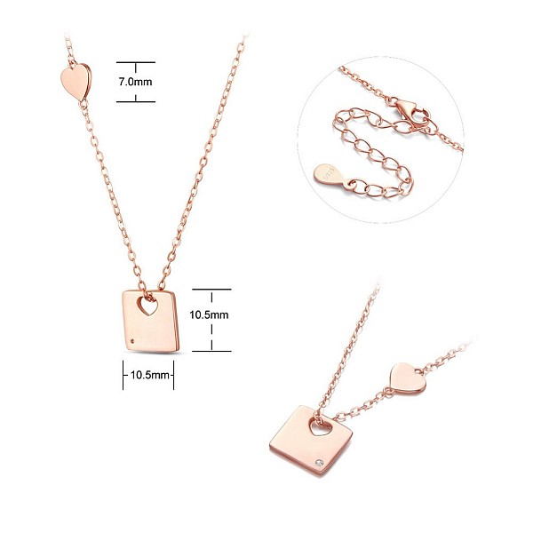 PandaHall SHEGRACE 925 Sterling Silver Pendant Necklace, with AAA Cubic Zirconia, Heart and Square Pendant, Rose Gold, 15.7 inch(40cm)...
PandaHall SHEGRACE 925 Sterling Silver Pendant Necklace, with AAA Cubic Zirconia, Heart and Square Pendant, Rose Gold, 15.7 inch(40cm)...