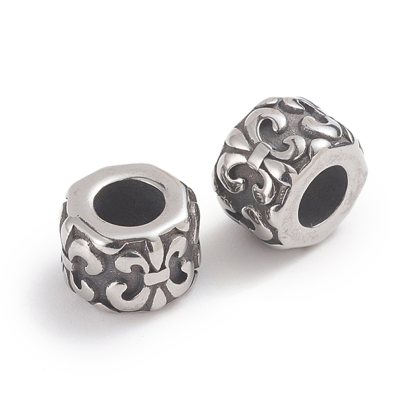 PandaHall 304 Stainless Steel Beads, Large Hole Beads, Column with Fleur De Lis, Antique Silver, 9x6.5mm, Hole: 4.5mm 304 Stainless Steel...
PandaHall 304 Stainless Steel Beads, Large Hole Beads, Column with Fleur De Lis, Antique Silver, 9x6.5mm, Hole: 4.5mm 304 Stainless Steel...