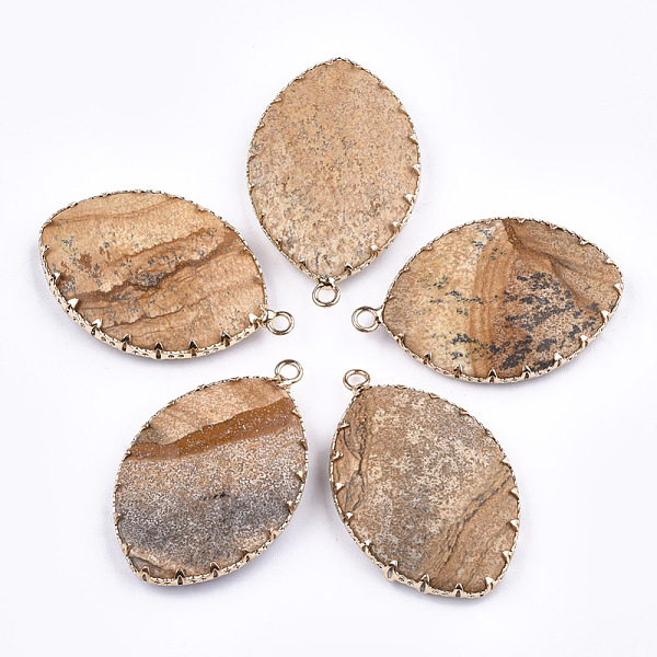 PandaHall Natural Picture Jasper Pendants, with Brass Findings, Faceted, Horse Eye, Golden, 39~40x25~26x6~7mm, Hole: 2mm Picture Jasper...
PandaHall Natural Picture Jasper Pendants, with Brass Findings, Faceted, Horse Eye, Golden, 39~40x25~26x6~7mm, Hole: 2mm Picture Jasper...