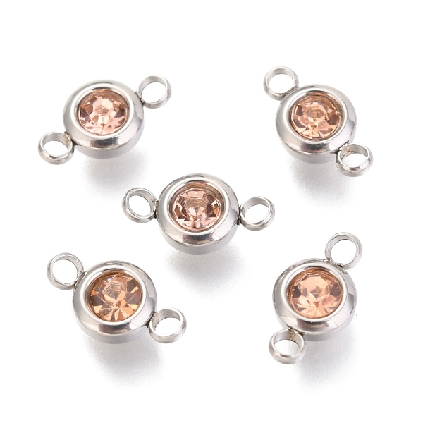 PandaHall 304 Stainless Steel Rhinestone Links Connectors, Flat Round, Stainless Steel Color, Light Peach, 12x6.5x4mm, Hole: 2mm 304..., Pink
PandaHall 304 Stainless Steel Rhinestone Links Connectors, Flat Round, Stainless Steel Color, Light Peach, 12x6.5x4mm, Hole: 2mm 304..., Pink