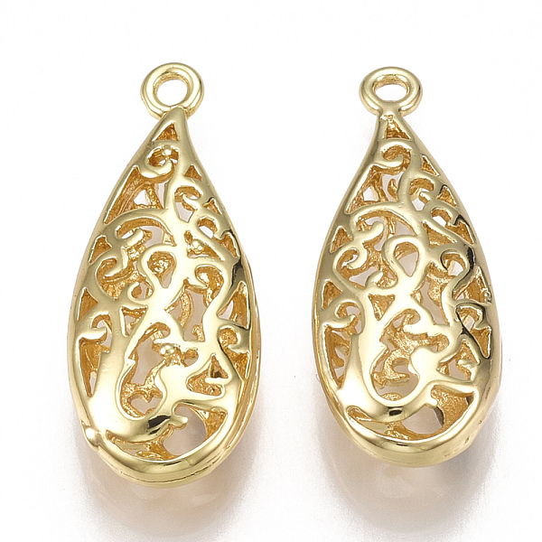 PandaHall Brass Pendants, Hollow, teardrop, Nickel Free, Real 18K Gold Plated, 25x10x5.5mm, Hole: 1.5mm Brass Teardrop
PandaHall Brass Pendants, Hollow, teardrop, Nickel Free, Real 18K Gold Plated, 25x10x5.5mm, Hole: 1.5mm Brass Teardrop