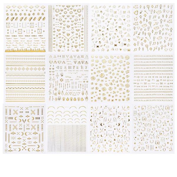 PandaHall Metallic Color Nail Art Stickers, Self-adhesive, For Nail Tips Decorations, Mixed Patterns, 90x80mm, 12sheets/set Paper Gold
PandaHall Metallic Color Nail Art Stickers, Self-adhesive, For Nail Tips Decorations, Mixed Patterns, 90x80mm, 12sheets/set Paper Gold