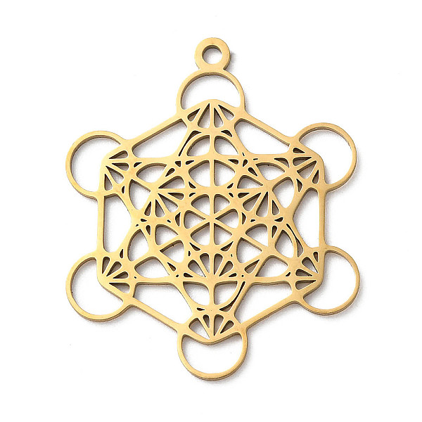 PandaHall 201 Stainless Steel Pendants, Laser Cut, Metatron Cube Charm, Golden, 33x27x1mm, Hole: 1.8mm 201 Stainless Steel Others
PandaHall 201 Stainless Steel Pendants, Laser Cut, Metatron Cube Charm, Golden, 33x27x1mm, Hole: 1.8mm 201 Stainless Steel Others