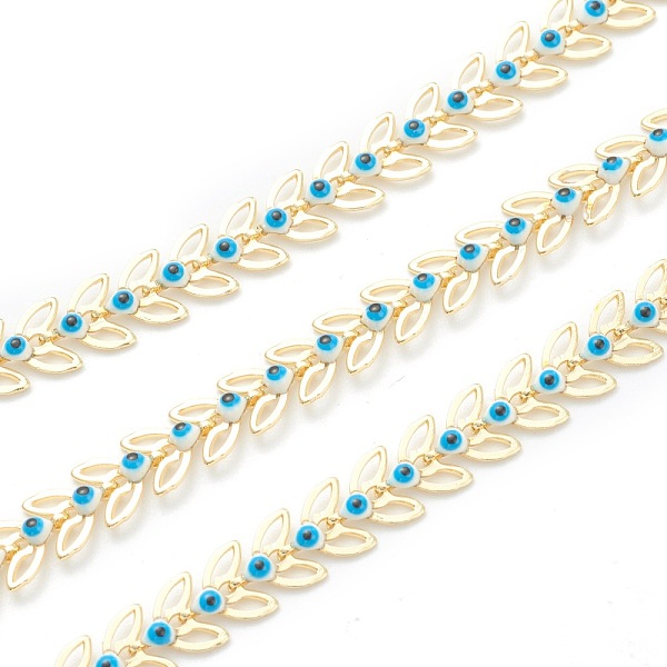 PandaHall Golden Brass Enamel Cobs Chain, Long-Lasting Plated, with Spool, Soldered, Evil Eye with Arrow, Light Blue, 7x6x2.5mm, 32.8 Feet...
PandaHall Golden Brass Enamel Cobs Chain, Long-Lasting Plated, with Spool, Soldered, Evil Eye with Arrow, Light Blue, 7x6x2.5mm, 32.8 Feet...