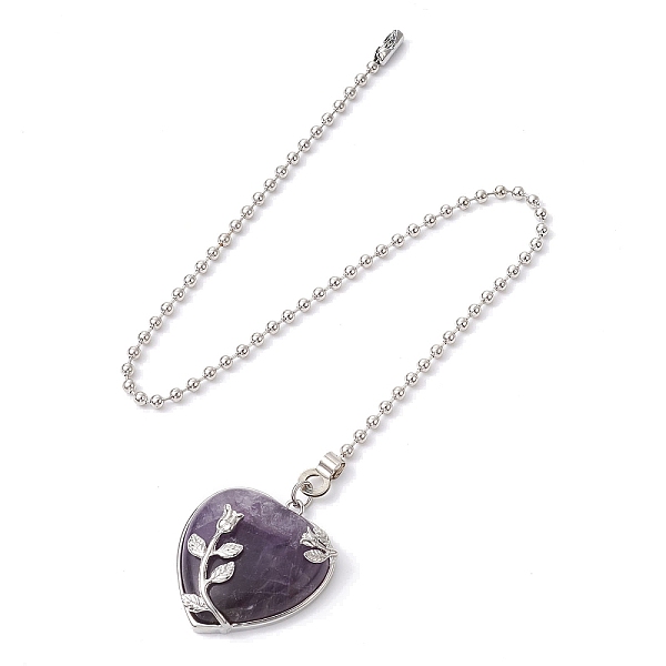 PandaHall Heart Natural Amethyst Ceiling Fan Pull Chain Extenders, with Iron Ball Chains, 353mm, Pendant: 36x33x10mm Amethyst Heart
PandaHall Heart Natural Amethyst Ceiling Fan Pull Chain Extenders, with Iron Ball Chains, 353mm, Pendant: 36x33x10mm Amethyst Heart