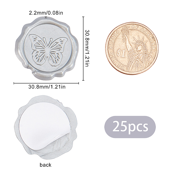 PandaHall Adhesive Wax Seal Stickers, For Envelope Seal, Silver, 30.8x30.8x2.2mm Wax Silver
PandaHall Adhesive Wax Seal Stickers, For Envelope Seal, Silver, 30.8x30.8x2.2mm Wax Silver