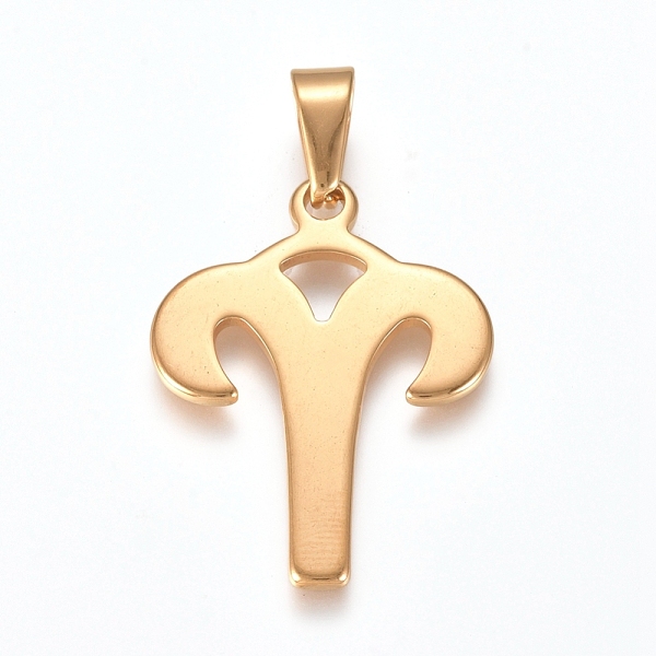 PandaHall 304 Stainless Steel Pendants, Constellation/Zodiac Sign, Golden, Aries, 22x17.2x1.8mm, Hole: 3x7.2mm 304 Stainless Steel Aries
PandaHall 304 Stainless Steel Pendants, Constellation/Zodiac Sign, Golden, Aries, 22x17.2x1.8mm, Hole: 3x7.2mm 304 Stainless Steel Aries