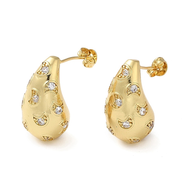 PandaHall Cubic Zirconia Teardrop with Moon Stud Earrings, Rack Plating Brass Earrings for Women, Lead Free & Cadmium Free, Real 18K Gold...
PandaHall Cubic Zirconia Teardrop with Moon Stud Earrings, Rack Plating Brass Earrings for Women, Lead Free & Cadmium Free, Real 18K Gold...